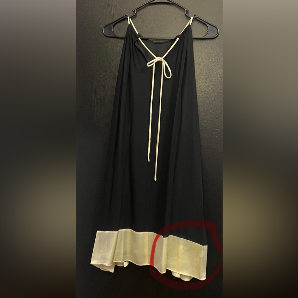 Vintage Maggy London Silk Black and Champagne Gold Dress - Picture 4 of 4